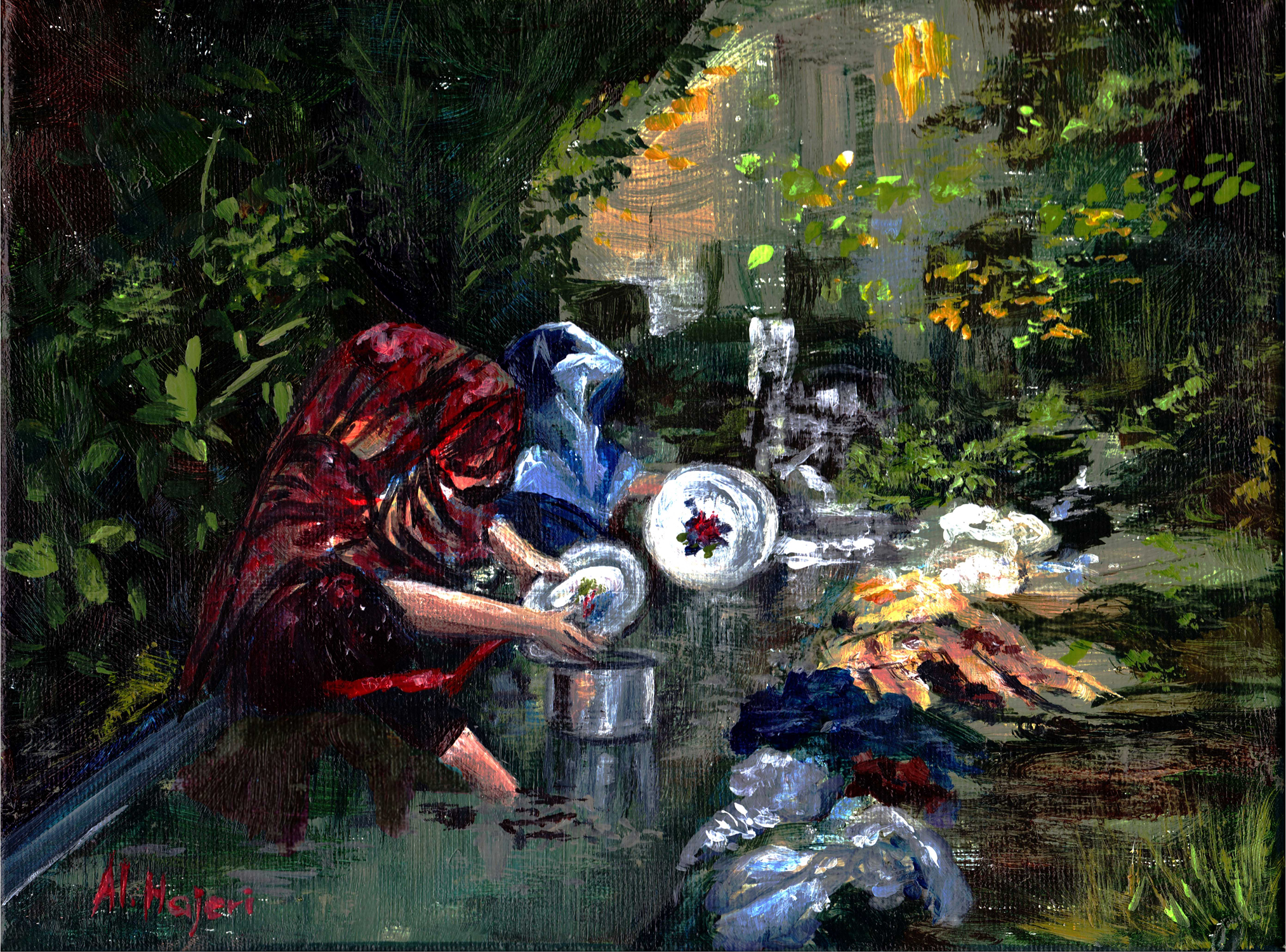 Washing By The Stream